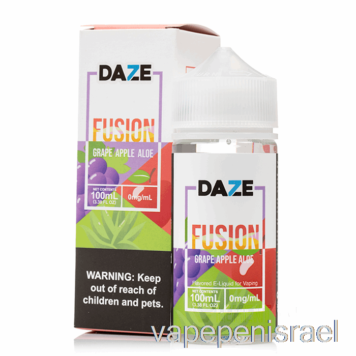 חד פעמי Vape ישראל ענבים אלוורה - 7 Daze Fusion - 100 מ"ל 0 מ"ג